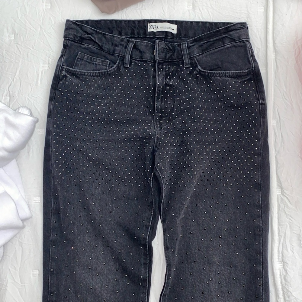 sparkly black zara jeans